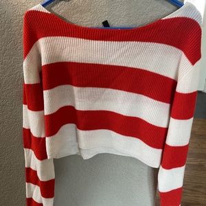 Striped cropped sweater